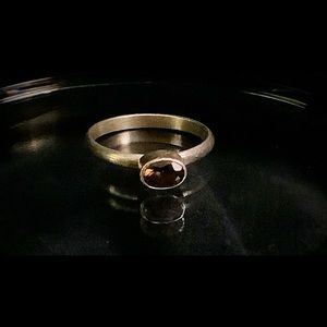 Sterling And Brown Tourmaline Rung